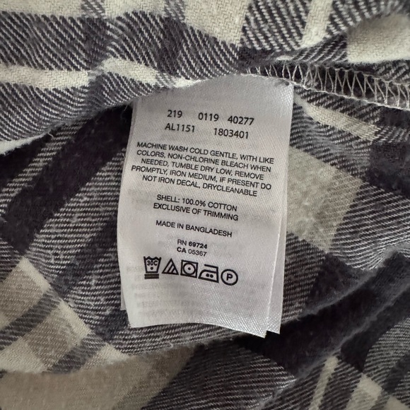 Columbia Black & White Plaid Flannel Button-Up Shirt - Picture 6 of 6